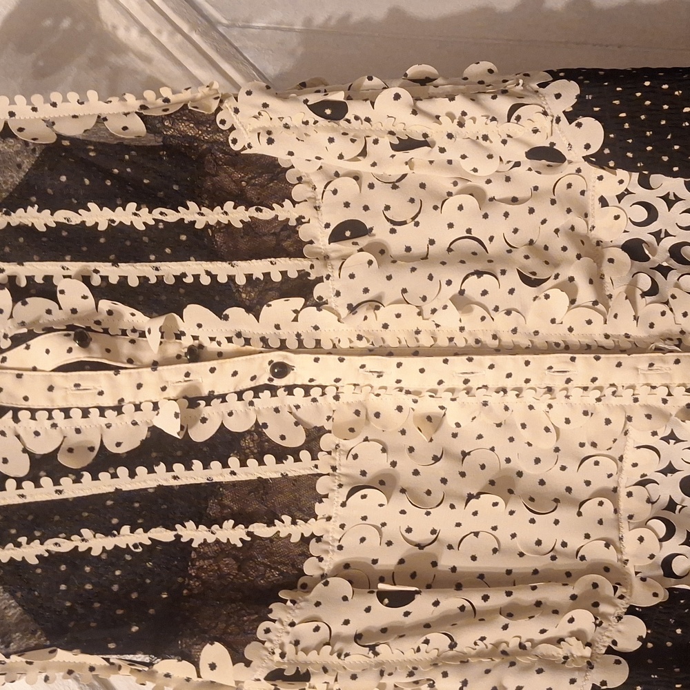 Byron Lars Black and Cream Lace Midi Dress - Picture 4 of 7